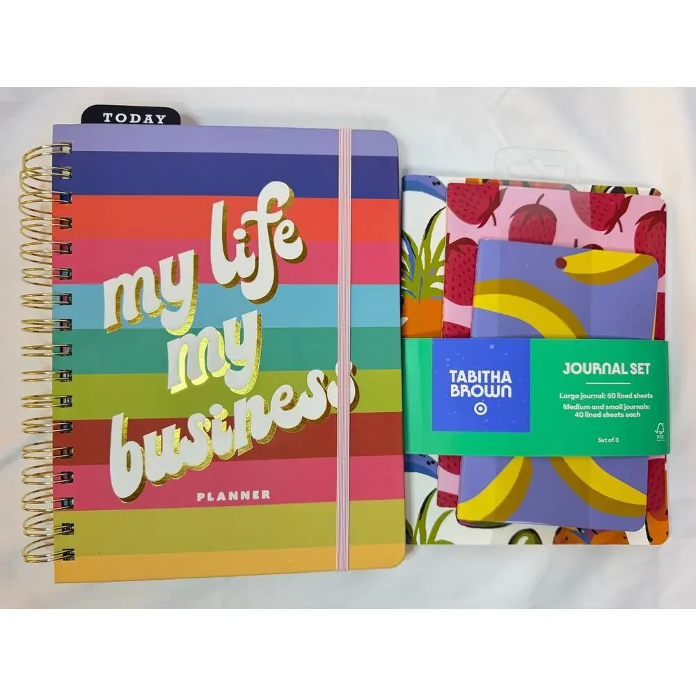 NEVER USED Tabitha Brown for Target Planner and 3 pc Journal Set